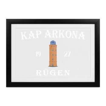 Rügen, Peilturm Kap Arkona, deutsche Ostseeinsel - Gerahmtes Poster (37 × 27 cm) - Schwarz - Vorne