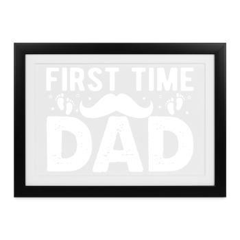 Werdender Papa Werdender Vater - Gerahmtes Poster (37 × 27 cm) - Schwarz - Vorne