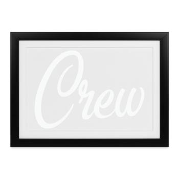 Crew Script Logo - Gerahmtes Poster (37 × 27 cm) - Schwarz - Vorne