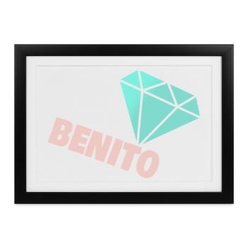 Geschenk für Benito - Gerahmtes Poster (37 × 27 cm) - Schwarz - Vorne