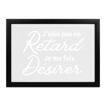 être en retard, rater le réveil, pas du matin - Affiche encadrée (37 × 27 cm) - noir - Devant