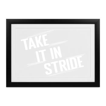 Marathon Runner Take It In Stride Running - Gerahmtes Poster (37 × 27 cm) - Schwarz - Vorne