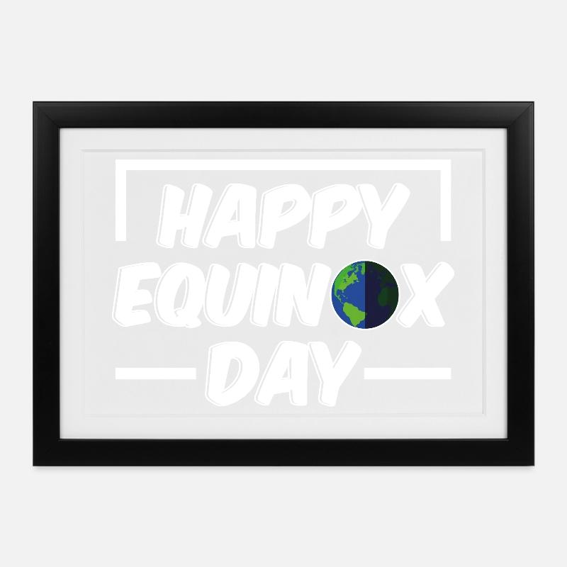 Joyeuse journée de l’équinoxe Pâques Ostara - Affiche encadrée (37 × 27 cm) - noir