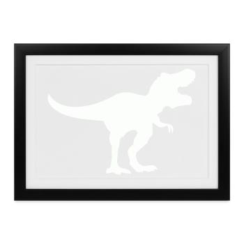 dinosaurier_trex - Gerahmtes Poster (37 × 27 cm) - Schwarz - Vorne