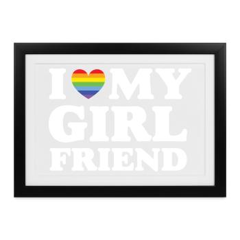 Ich liebe meine Freundin - LGBTQ - Gerahmtes Poster (37 × 27 cm) - Schwarz - Vorne