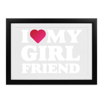 Ich liebe meine Freundin - Gerahmtes Poster (37 × 27 cm) - Schwarz - Vorne
