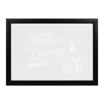 Christmas Loading - Gerahmtes Poster (37 × 27 cm) - Schwarz - Vorne