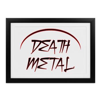 Death Metal Logo Schrift - Gerahmtes Poster (37 × 27 cm) - Schwarz - Vorne