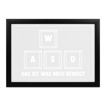 Zocken Computerspieler Zocker Gaming Gamer - Gerahmtes Poster (37 × 27 cm) - Schwarz - Vorne