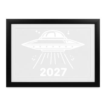 Ufo weiß - Gerahmtes Poster (37 × 27 cm) - Schwarz - Vorne