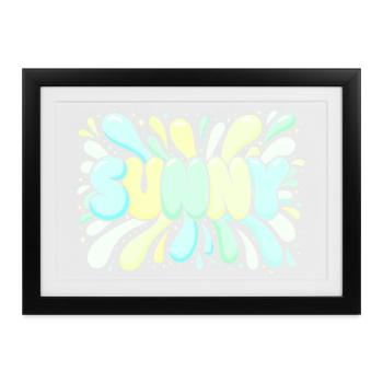 Helle Pastellsonne - Gerahmtes Poster (37 × 27 cm) - Schwarz - Vorne