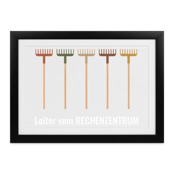 Rechenzentrum Gärtner Garten Gartenarbeit - Gerahmtes Poster (37 × 27 cm) - Schwarz - Vorne