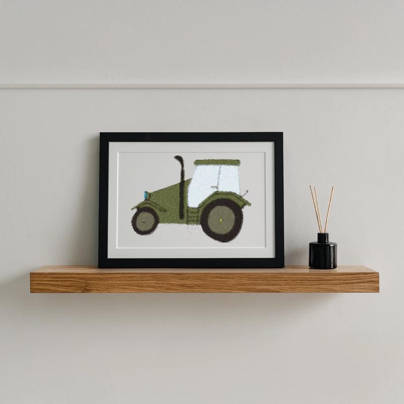 traktor oldtimer impressionismus Gerahmtes Poster (37 × 27 cm)