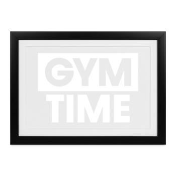 Zeit im Fitnessstudio - Gerahmtes Poster (37 × 27 cm) - Schwarz - Vorne
