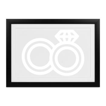 Eheringe Hochzeitsringe - Gerahmtes Poster (37 × 27 cm) - Schwarz - Vorne
