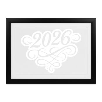 2026 Jahr - Gerahmtes Poster (37 × 27 cm) - Schwarz - Vorne
