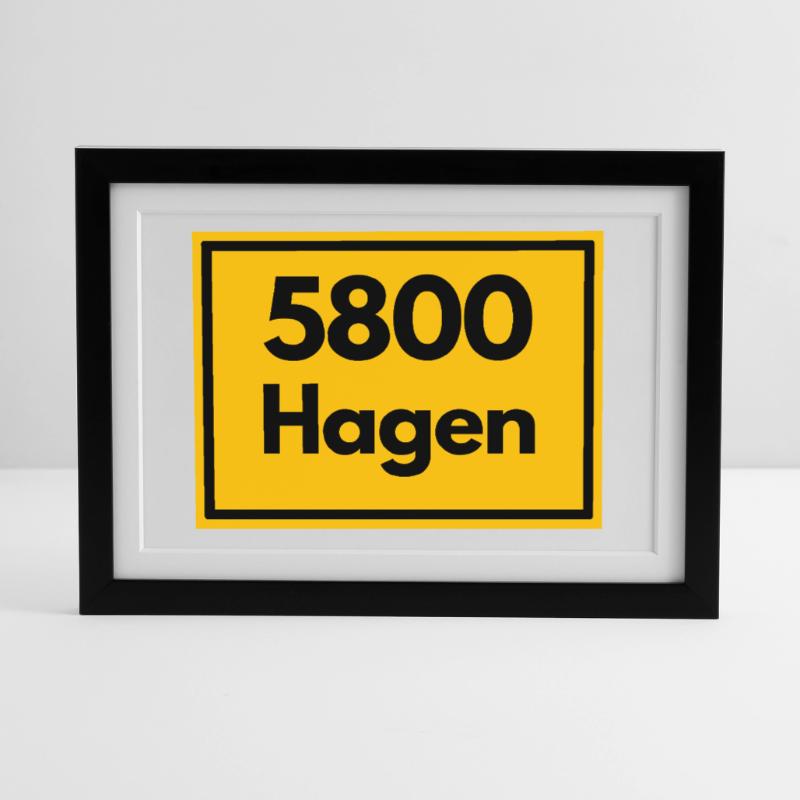 OLD POSTCODE POSTCODE RETRO 5800 HAGEN STOLZ Framed poster (37 × 27 cm)