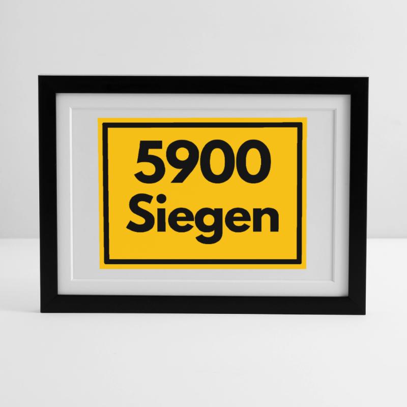 OLD POSTCODE POSTCODE RETRO 5900 SIEGEN SIEGERLAN Framed poster (37 × 27 cm)