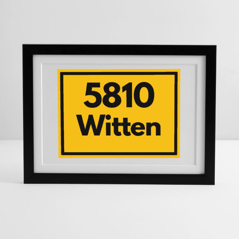 OLD POSTCODE POSTCODE RETRO 5810 WITTEN RUHRGEBIET Framed poster (37 × 27 cm)