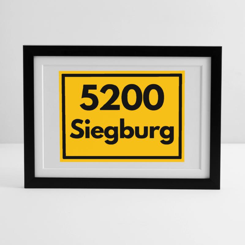 OLD POSTCODE POSTCODE RETRO SIEGBURG - RHEIN SIEG Framed poster (37 × 27 cm)