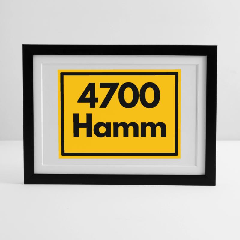 OLD POSTCODE POSTCODE RETRO 4700 HAMM - MAXIMARE Framed poster (37 × 27 cm)