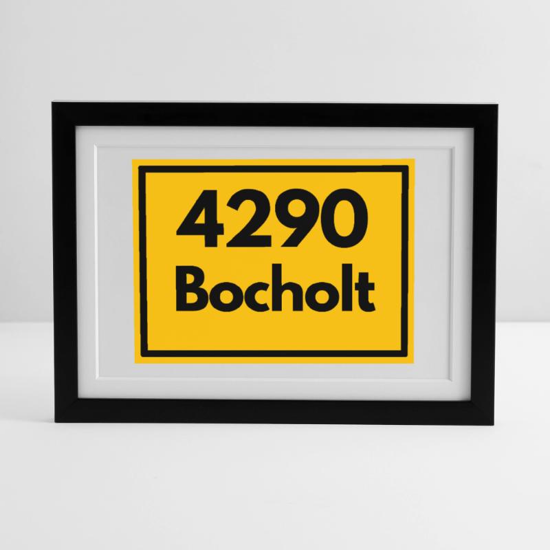 OLD POSTCODE POSTCODE 4290 BOCHOLT TEXTILSTADT Framed poster (37 × 27 cm)