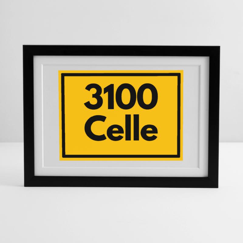 OLD POSTCODE POSTCODE RETRO 3100 CELLE Framed poster (37 × 27 cm)