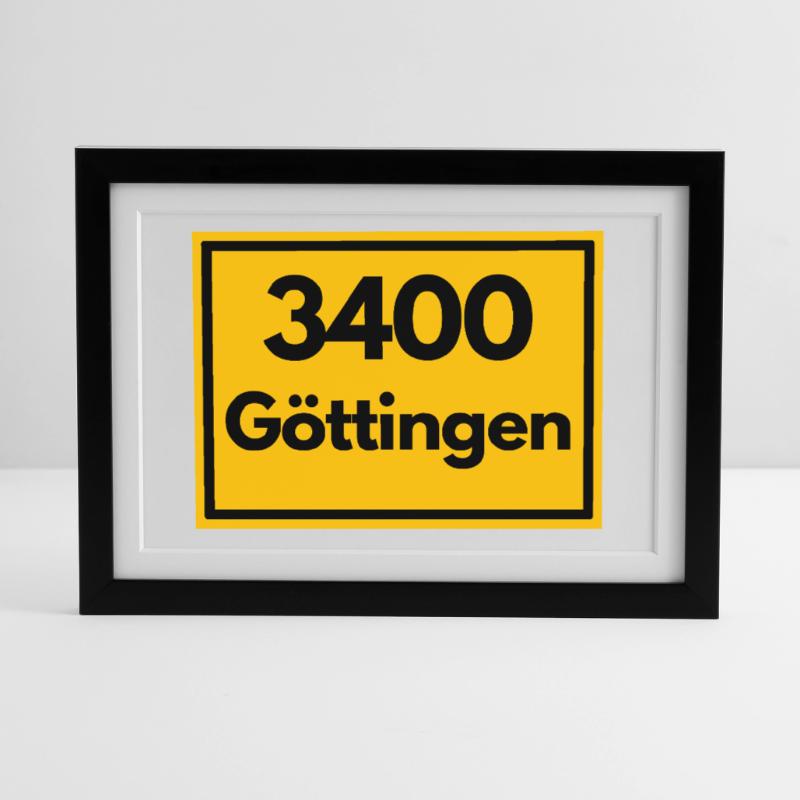 OLD POSTCODE POSTCODE RETRO 3400 GÖTTINGEN UNISTAD Framed poster (37 × 27 cm)