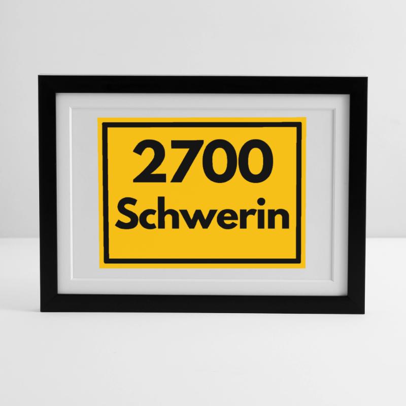 OLD POSTCODE POSTCODE RETRO 2700 SCHWERIN SCHLOSS Framed poster (37 × 27 cm)