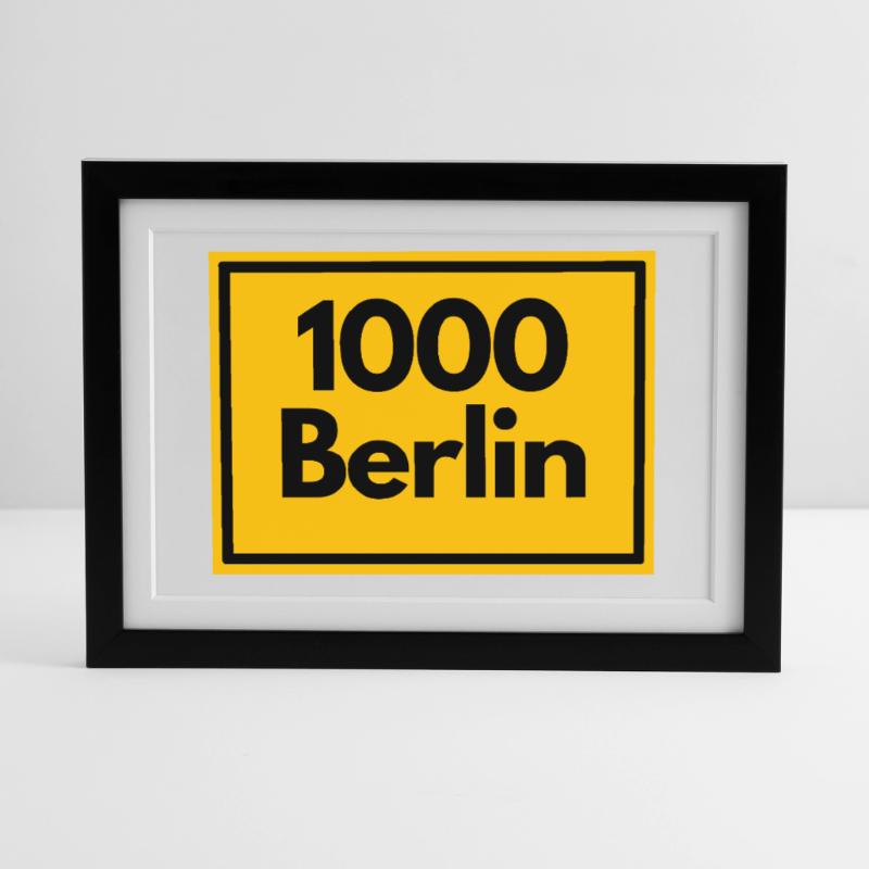 OLD POSTCODE POSTCODE RETRO 1000 BERLIN CAPITAL Framed poster (37 × 27 cm)