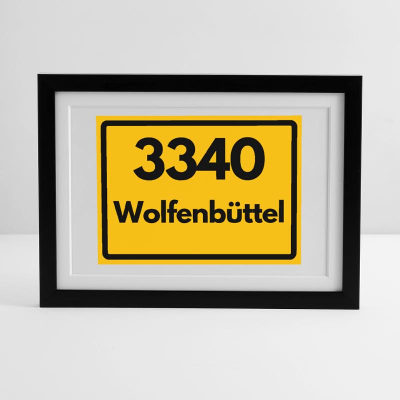 OLD POSTCODE POSTCODE RETRO 3340 WOLFENBÜTTEL Framed poster (37 × 27 cm)