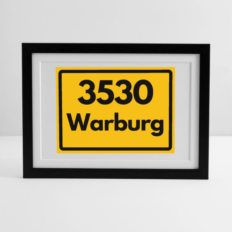 OLD POSTCODE POSTCODE RETRO 3530 WARBURG HANSEMAUE Framed poster (37 × 27 cm)