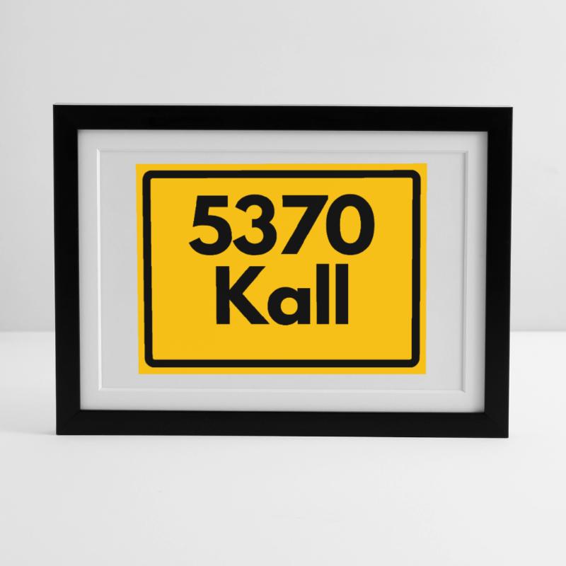 OLD POSTCODE POSTCODE RETRO 5370 KALL Framed poster (37 × 27 cm)