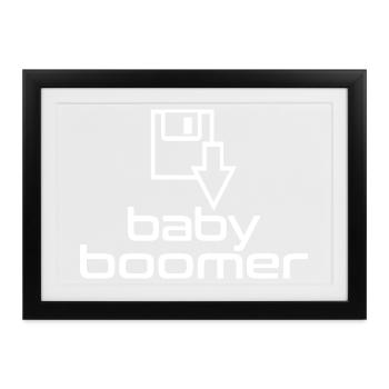 Baby Boomer Diskette - Gerahmtes Poster (37 × 27 cm) - Schwarz - Vorne
