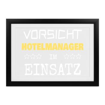 Berufung Hotelmanager - Gerahmtes Poster (37 × 27 cm) - Schwarz - Vorne