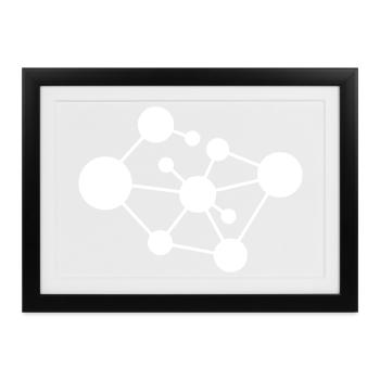 Molekül Netzwerk Verbindung - Gerahmtes Poster (37 × 27 cm) - Schwarz - Vorne