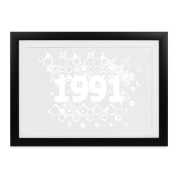 Bubbles 1991 - Gerahmtes Poster (37 × 27 cm) - Schwarz - Vorne