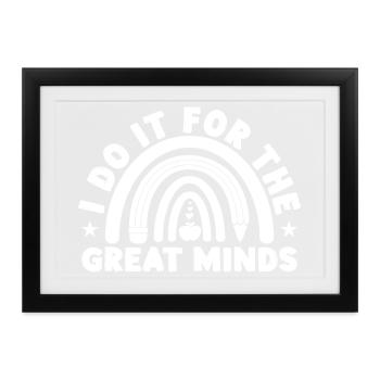 Preschool Teacher Great Minds Daycare Teacher - Gerahmtes Poster (37 × 27 cm) - Schwarz - Vorne