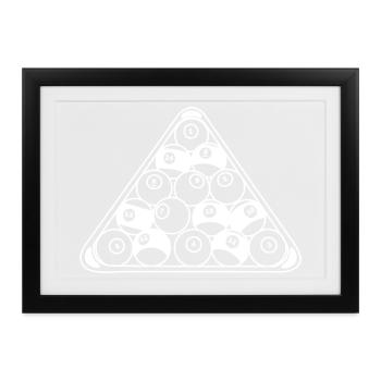 Billard Rack - Gerahmtes Poster (37 × 27 cm) - Schwarz - Vorne