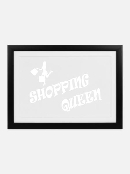 SHOPPING QUEEN - Gerahmtes Poster (37 × 27 cm) - Schwarz