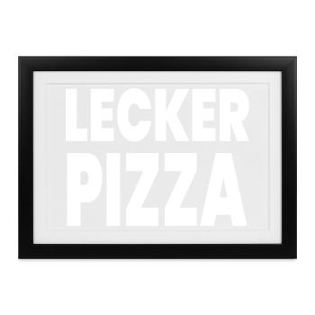 Pizza - Gerahmtes Poster (37 × 27 cm) - Schwarz - Vorne
