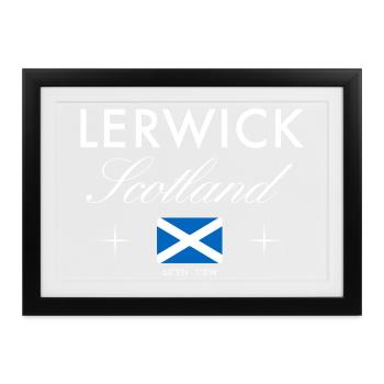Lerwick Shetland Koordinaten Reise Souvenir - Gerahmtes Poster (37 × 27 cm) - Schwarz - Vorne
