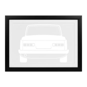 wartburg ddr oldschool oldtimer Logo Icon Grafik - Gerahmtes Poster (37 × 27 cm) - Schwarz - Vorne