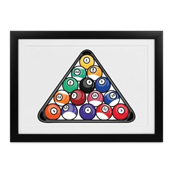 Billard Dreieck - Gerahmtes Poster (37 × 27 cm) - Schwarz - Vorne