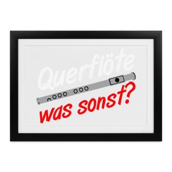 Fanfahrenzug, Spielmannszug,Musikzug,Querflöte (25 - Gerahmtes Poster (37 × 27 cm) - Schwarz - Vorne