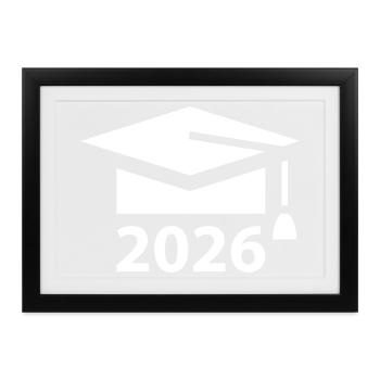ABI 2026 Abitur Abschlussfeier Abiball - Gerahmtes Poster (37 × 27 cm) - Schwarz - Vorne