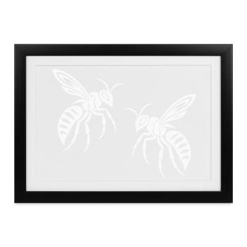 Biene Wespe - Gerahmtes Poster (37 × 27 cm) - Schwarz - Vorne