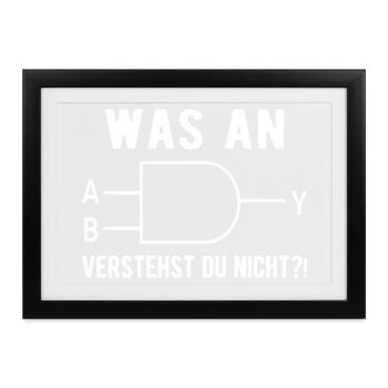 Computer Informatiker Nerd Programmierer Admin Ges - Gerahmtes Poster (37 × 27 cm) - Schwarz - Vorne