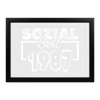 Sozial 1987 - Gerahmtes Poster (37 × 27 cm) - Schwarz - Vorne