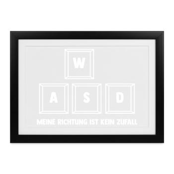 Zocken Computerspieler Zocker Gaming Gamer - Gerahmtes Poster (37 × 27 cm) - Schwarz - Vorne